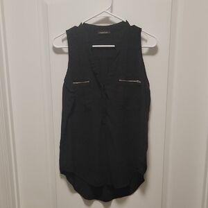 HeartSoul Black Sleeveless Blouse with Zipper Details
